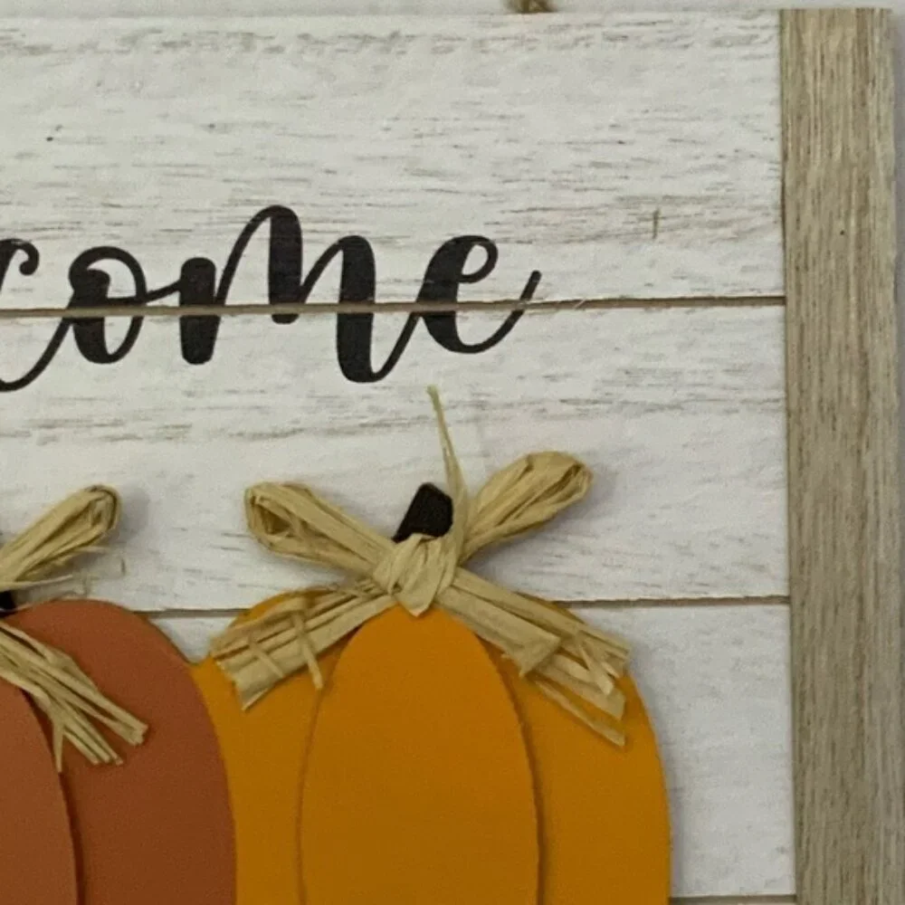 Shabby Chic Wall Hanging Farmhouse Harvest 3D Wood Pumpkin Rustic Multicolor NEW